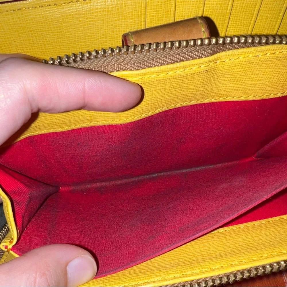 Dooney & Bourke Yellow and Brown Wallet - Picture 5 of 5